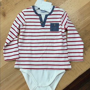 Seriously cute Baby boy striped onesie ❤️